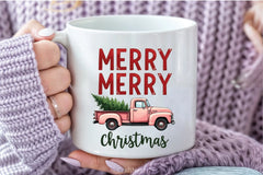 Pink Retro Christmas Truck Clipart Bundle - CraftNest - Digital Crafting and Art