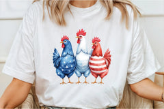 Patriotic USA Chicken Clipart Bundle - CraftNest - Digital Crafting and Art