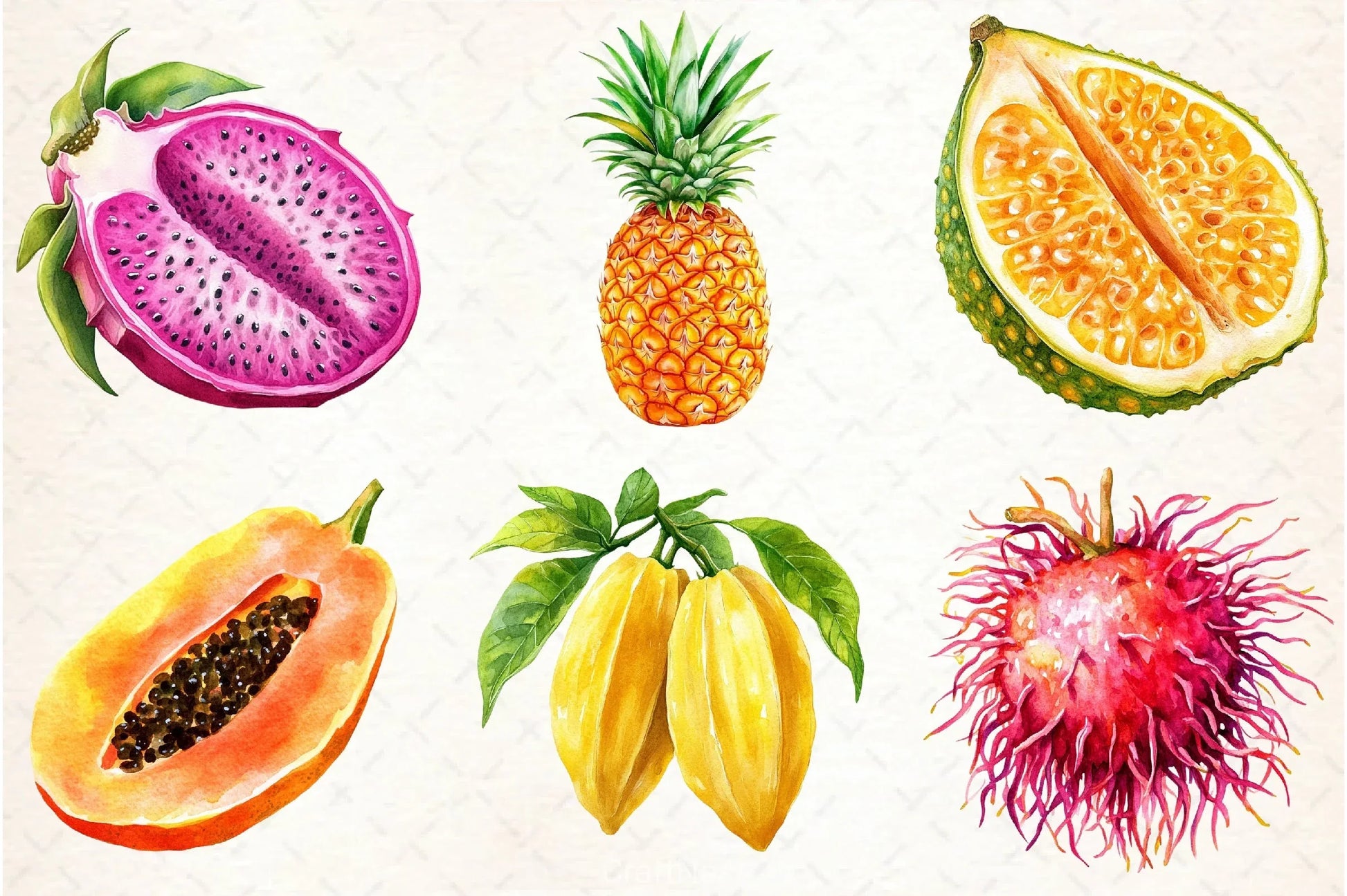 Tropical Fruit Clipart Bundle - CraftNest - Digital Crafting and Art