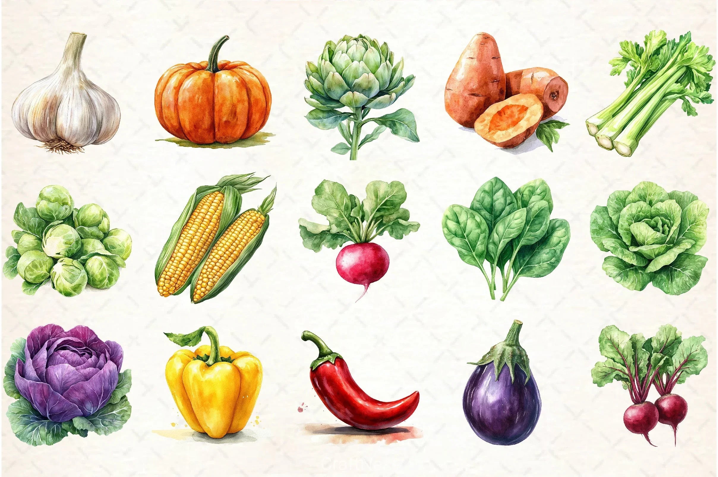 Vegetables Clipart Bundle 6 - CraftNest - Digital Crafting and Art
