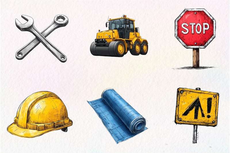 Construction Clipart Bundle - CraftNest - Digital Crafting and Art