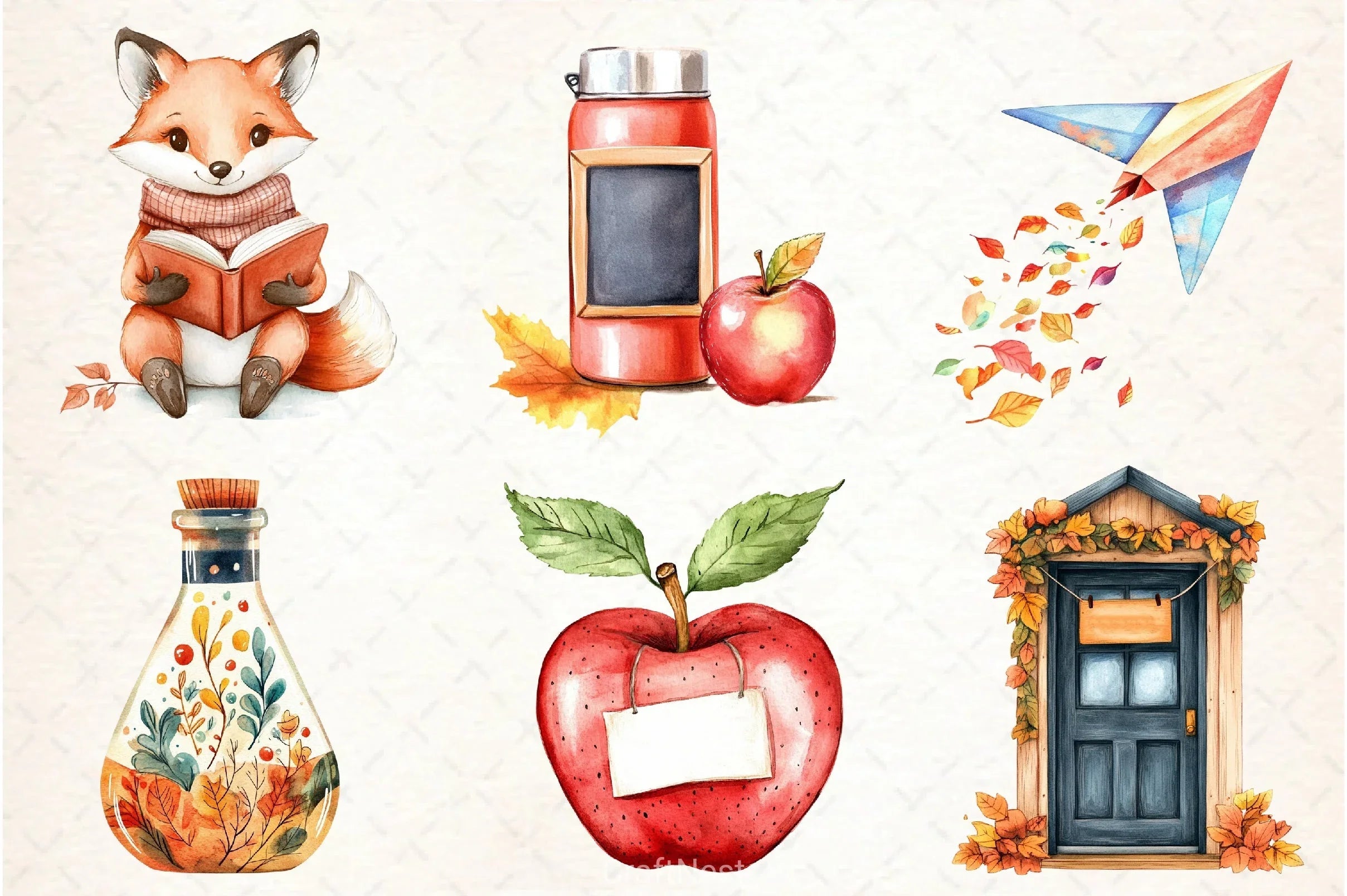Autumn School Clipart Bundle - CraftNest - Digital Crafting and Art