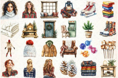 Winter Cabin Clipart Bundle - CraftNest - Digital Crafting and Art