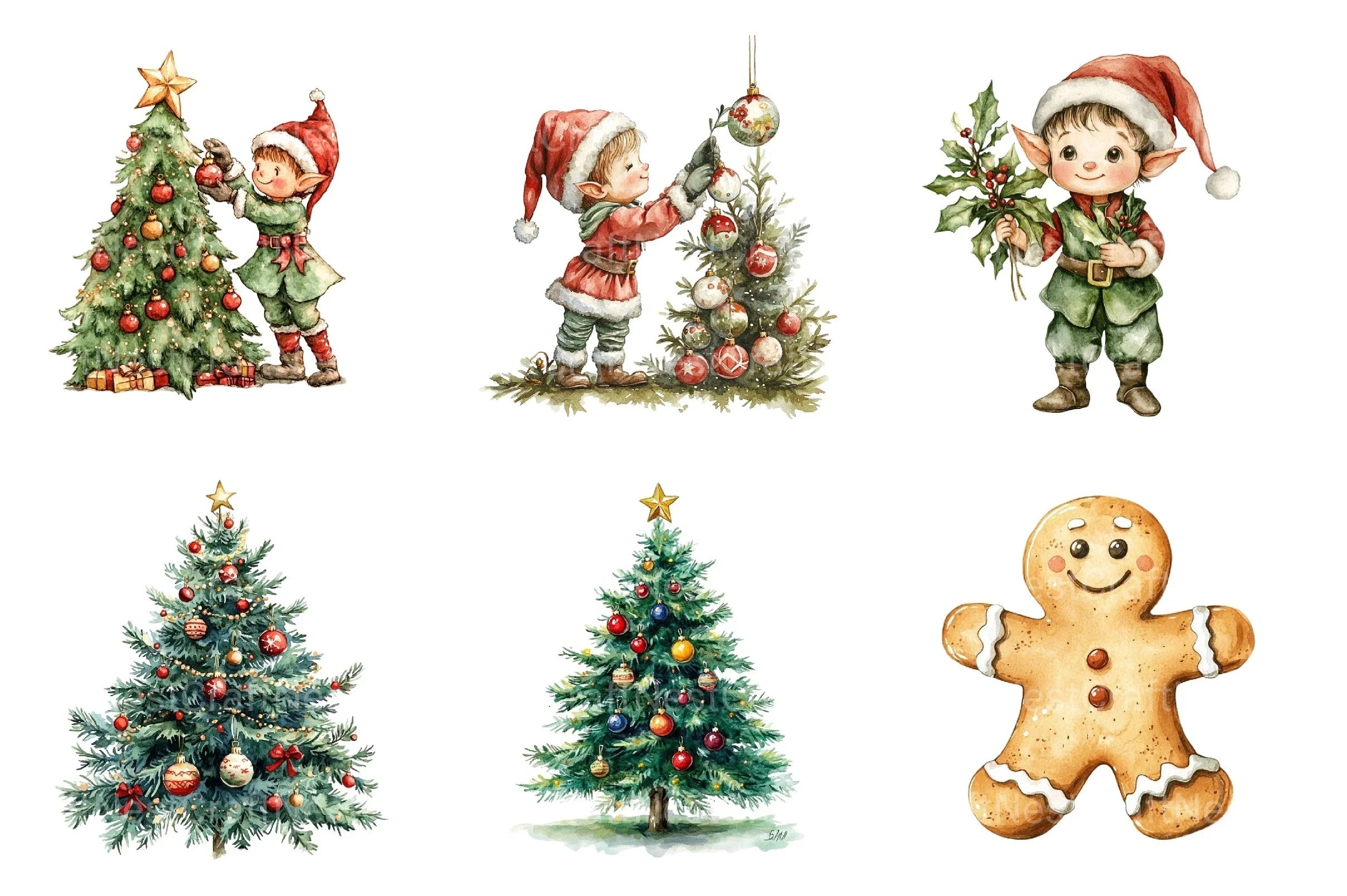 Christmas Elf Characters Clipart Bundle - CraftNest - Digital Crafting and Art
