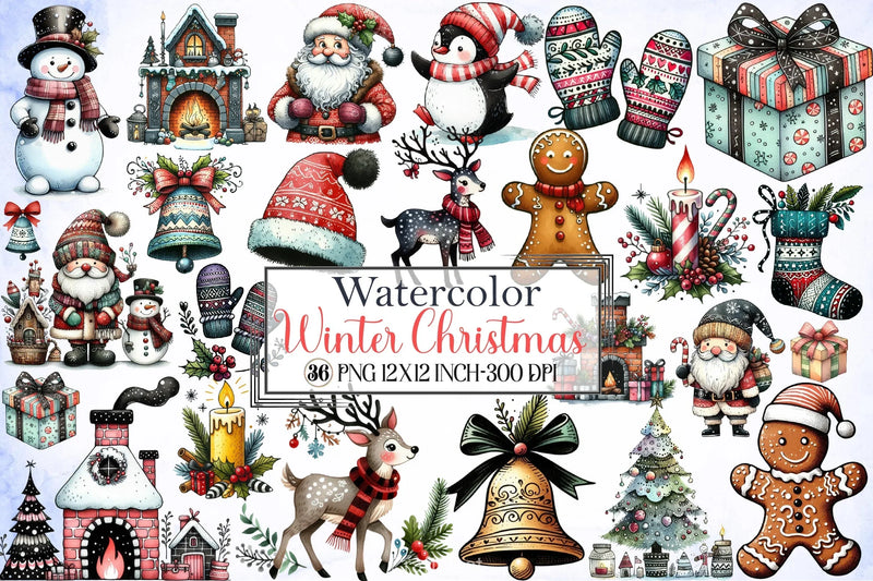 Winter Christmas Clipart Bundle - CraftNest - Digital Crafting and Art