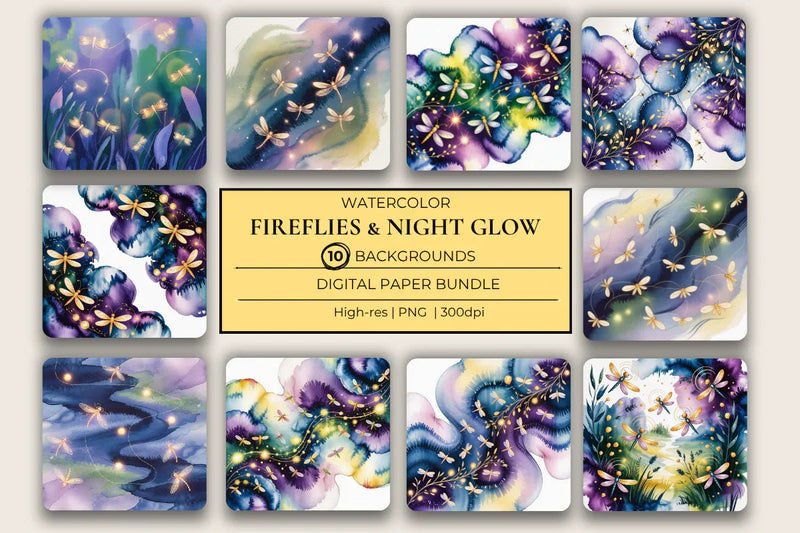 Fireflies & Night Glow Background Papers - CraftNest - Digital Crafting and Art