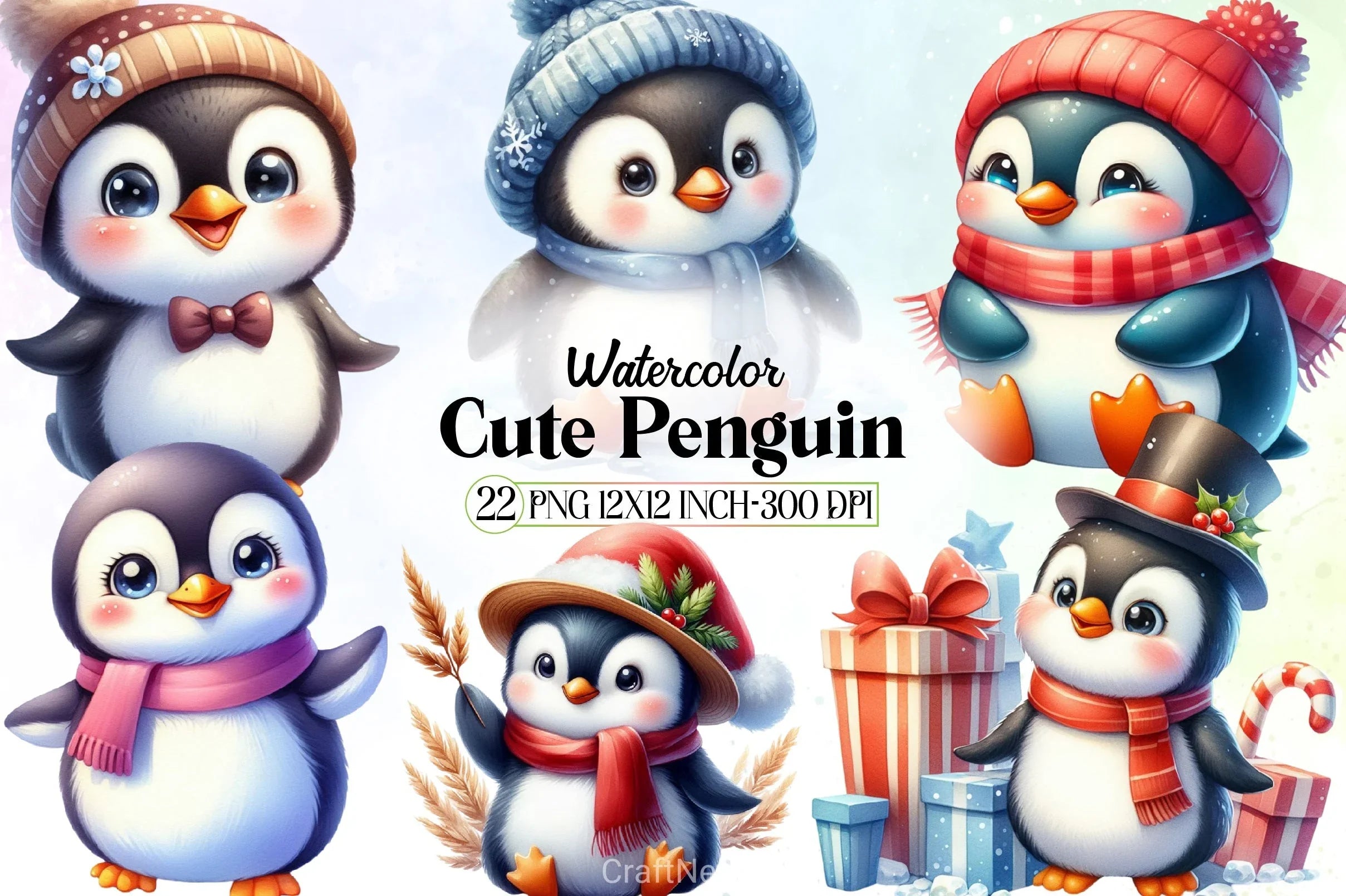 Cute Penguin Clipart Bundle 8 - CraftNest - Digital Crafting and Art
