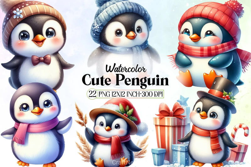 Cute Penguin Clipart Bundle 8 - CraftNest - Digital Crafting and Art