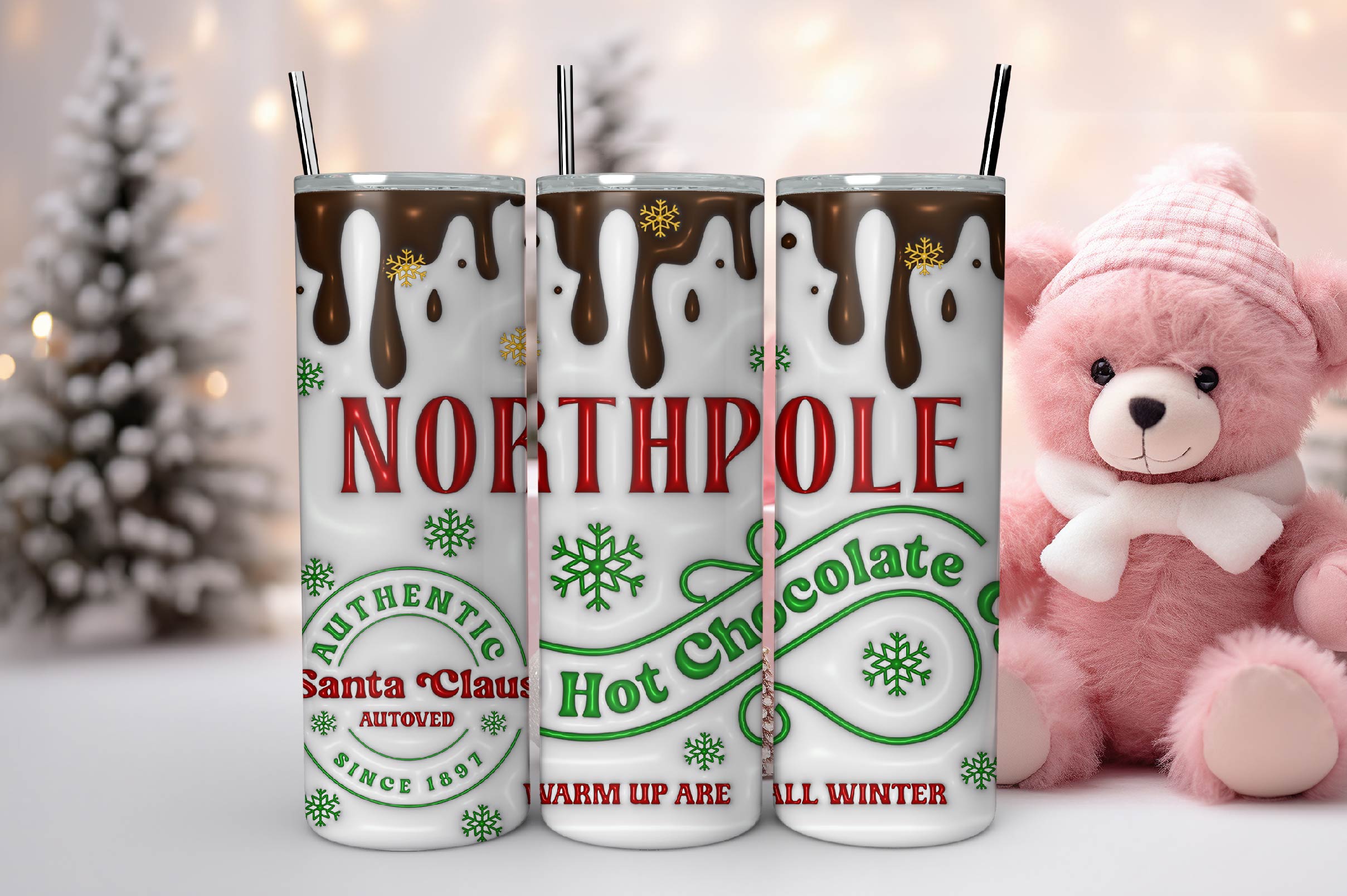 3D Inflated Christmas Tumbler Bundle 1