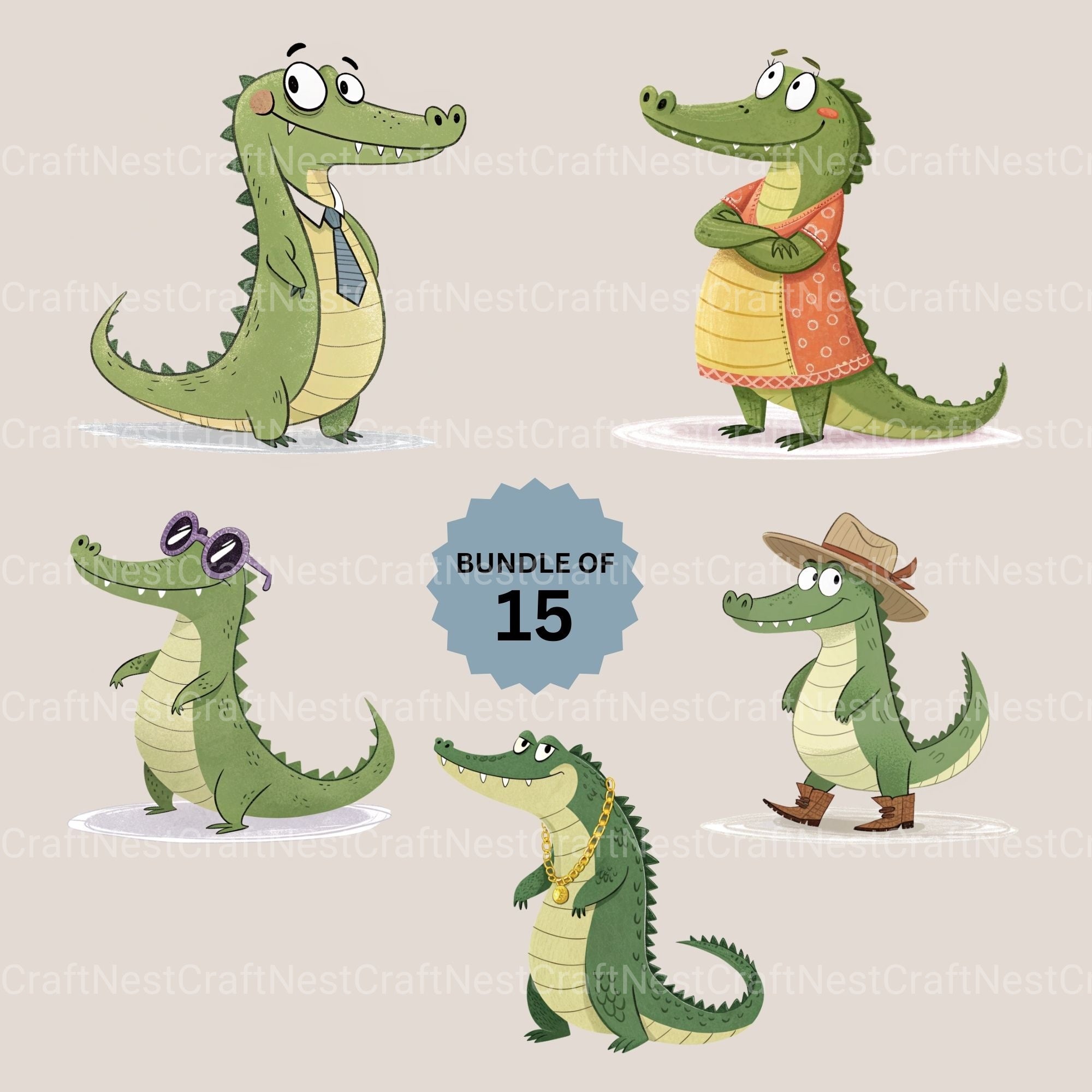 Alligator Clipart Bundle