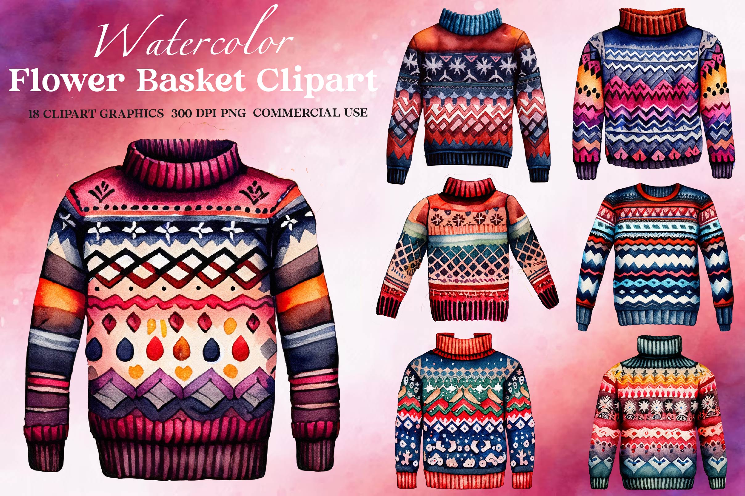 Christmas Sweater Clipart Bundle 1