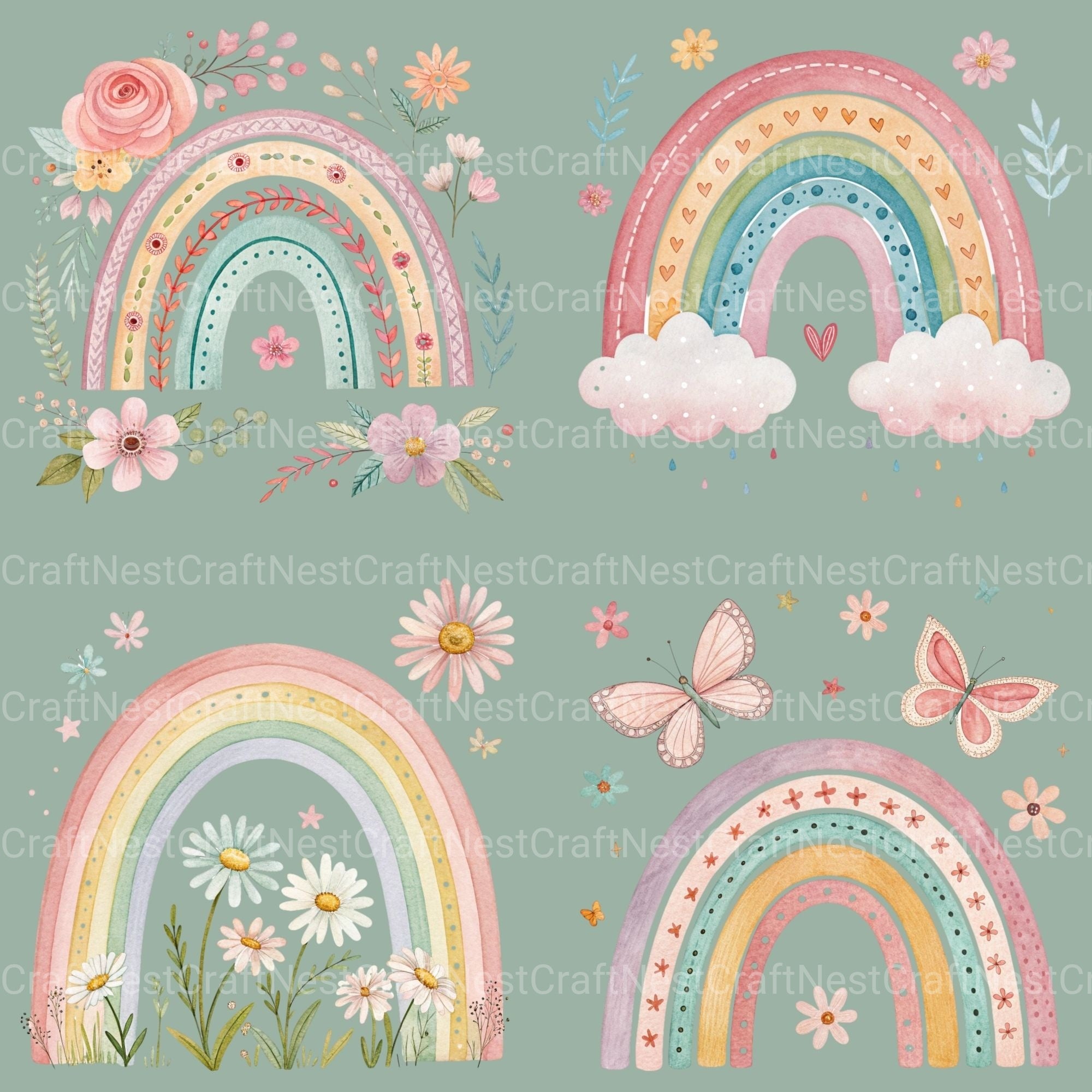 Boho Nursery Clipart Bundle