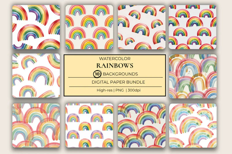 Rainbows Background Papers - CraftNest - Digital Crafting and Art