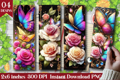 Fantasy Butterfly Roses Bookmark Journal - CraftNest - Digital Crafting and Art
