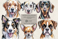 Dog Portraits Clipart - CraftNest - Digital Crafting and Art