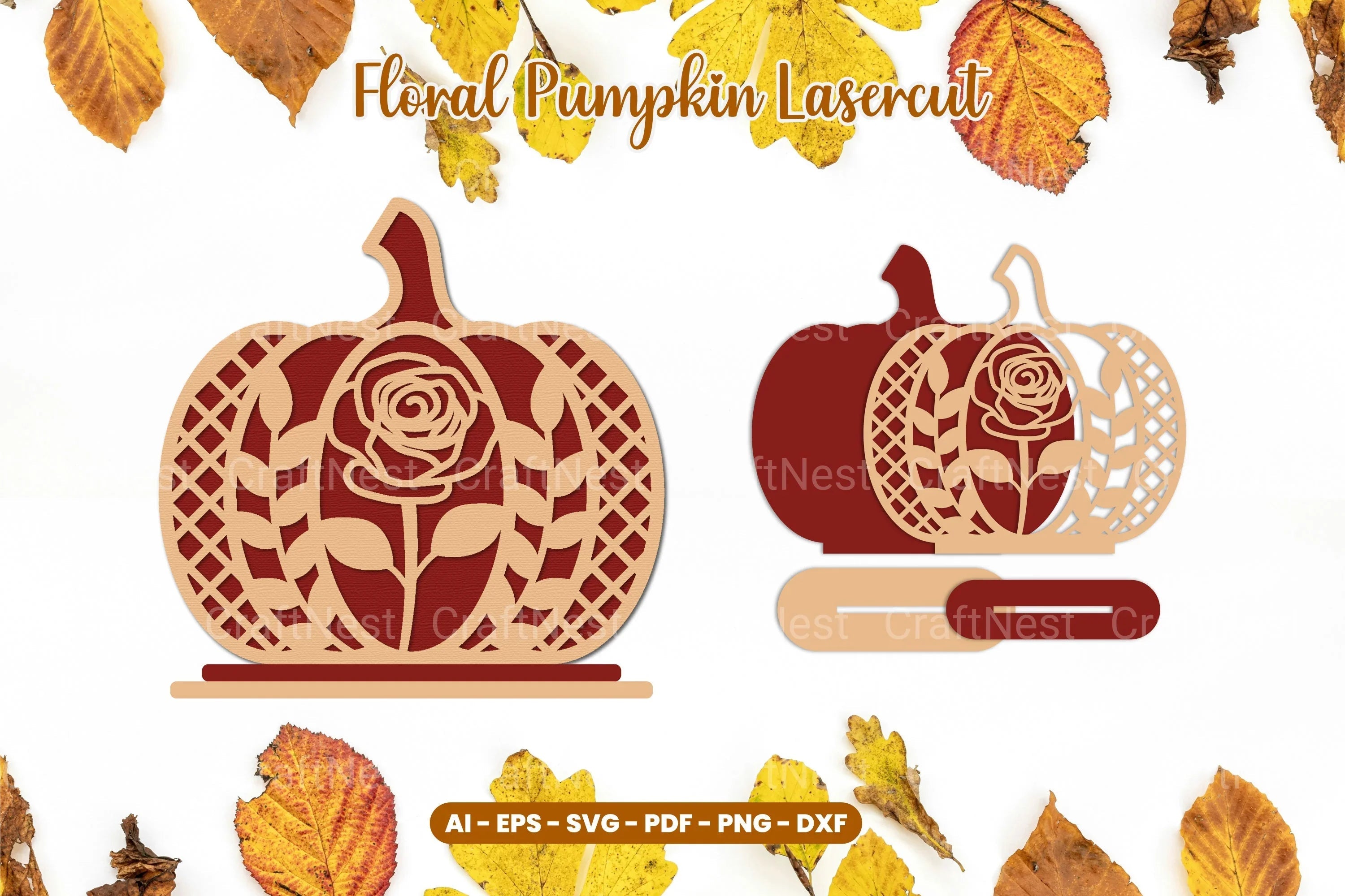 Floral Autumn Lasercut SVG Bundle - CraftNest - Digital Crafting and Art