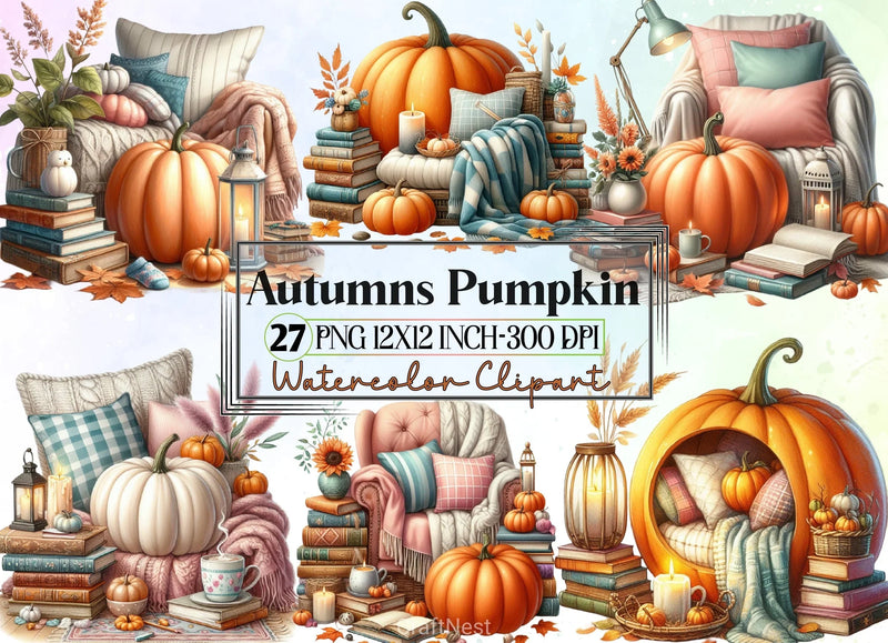 Autumn Pumpkin Clipart Bundle - CraftNest - Digital Crafting and Art