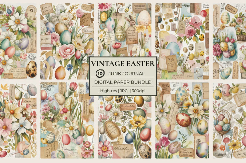 Vintage Easter Junk Journal Papers - CraftNest - Digital Crafting and Art