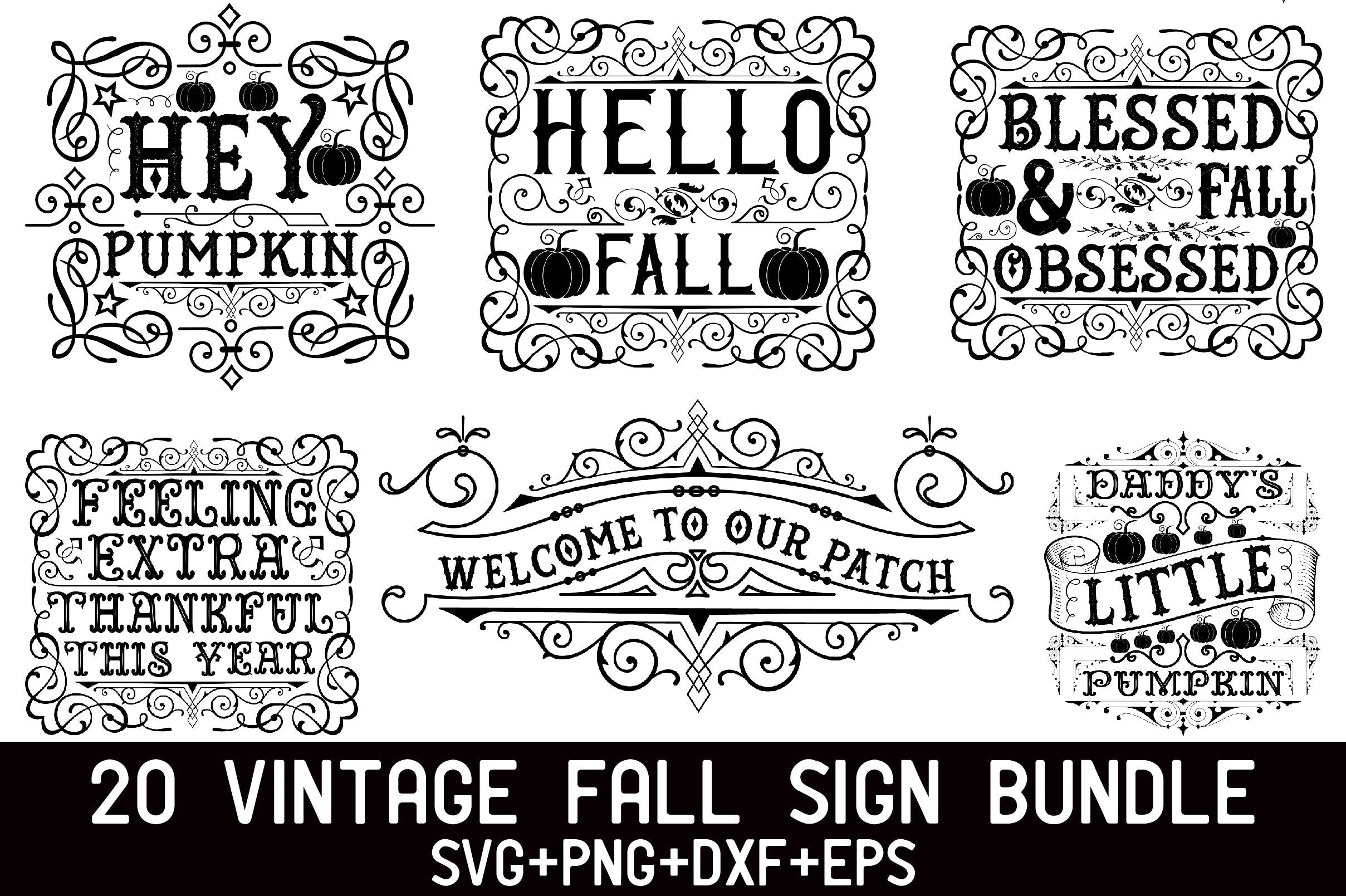 Vintage Fall Sign Bundle