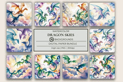 Dragon Skies Background Papers - CraftNest - Digital Crafting and Art