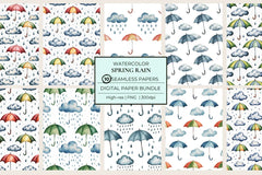 Spring Rain Seamless Papers - CraftNest - Digital Crafting and Art