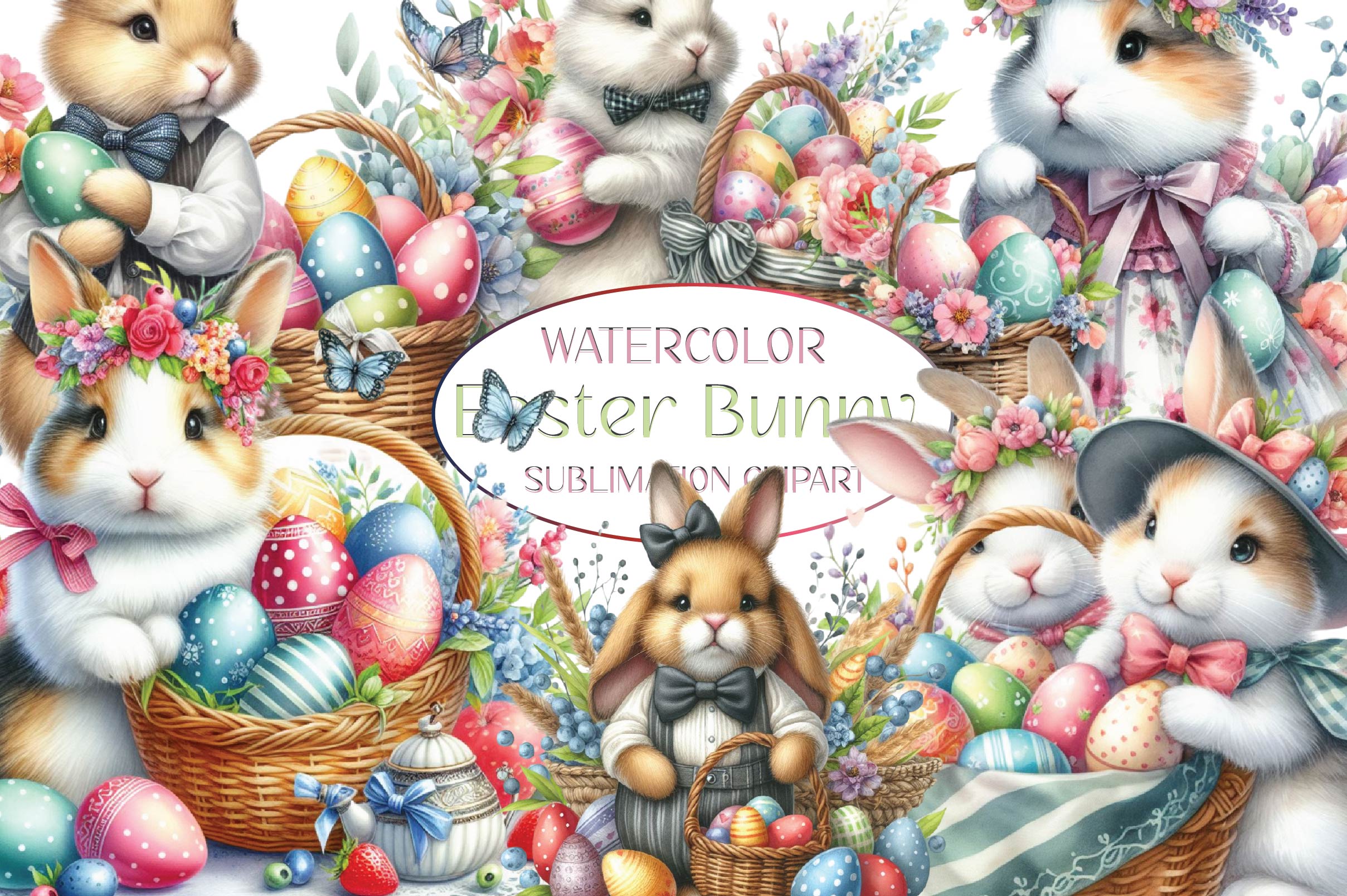 Easter Bunny Clipart Bundle 11