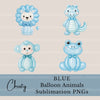 Balloon Animals Blue Clipart Bundle
