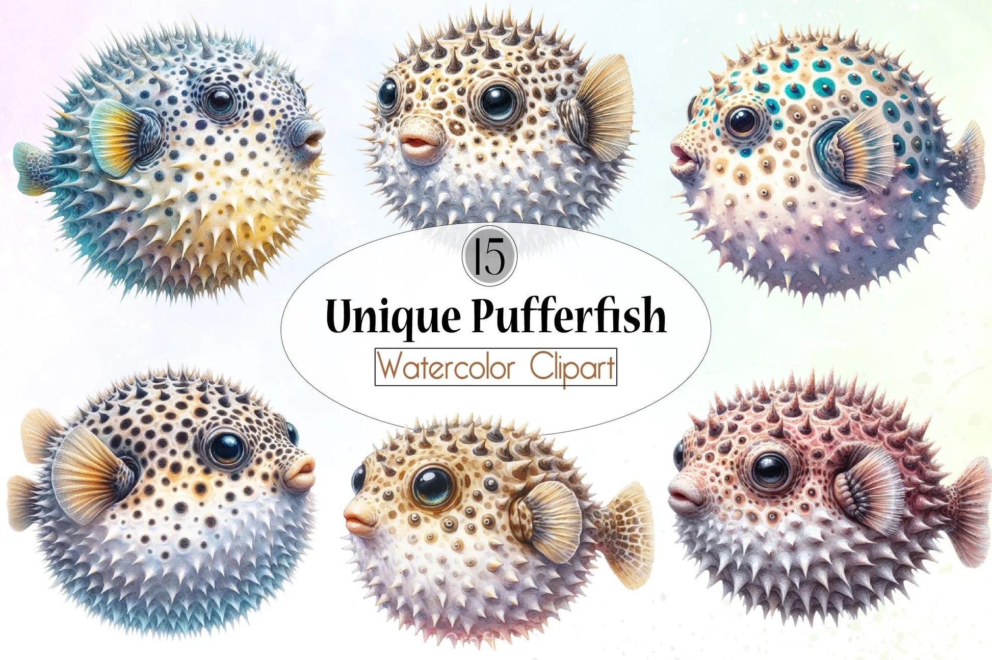 Unique Pufferfish Clipart Bundle - CraftNest - Digital Crafting and Art