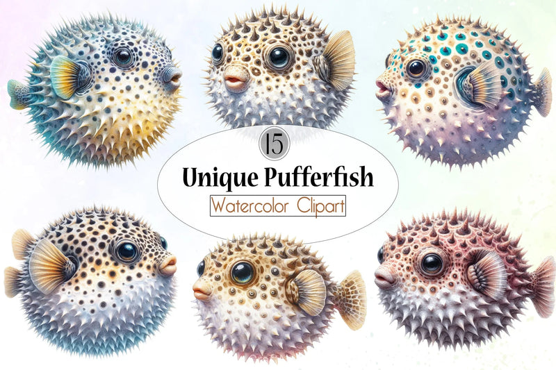 Unique Pufferfish Clipart Bundle - CraftNest - Digital Crafting and Art