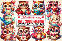 Valentine Owl Clipart Bundle 3 - CraftNest - Digital Crafting and Art