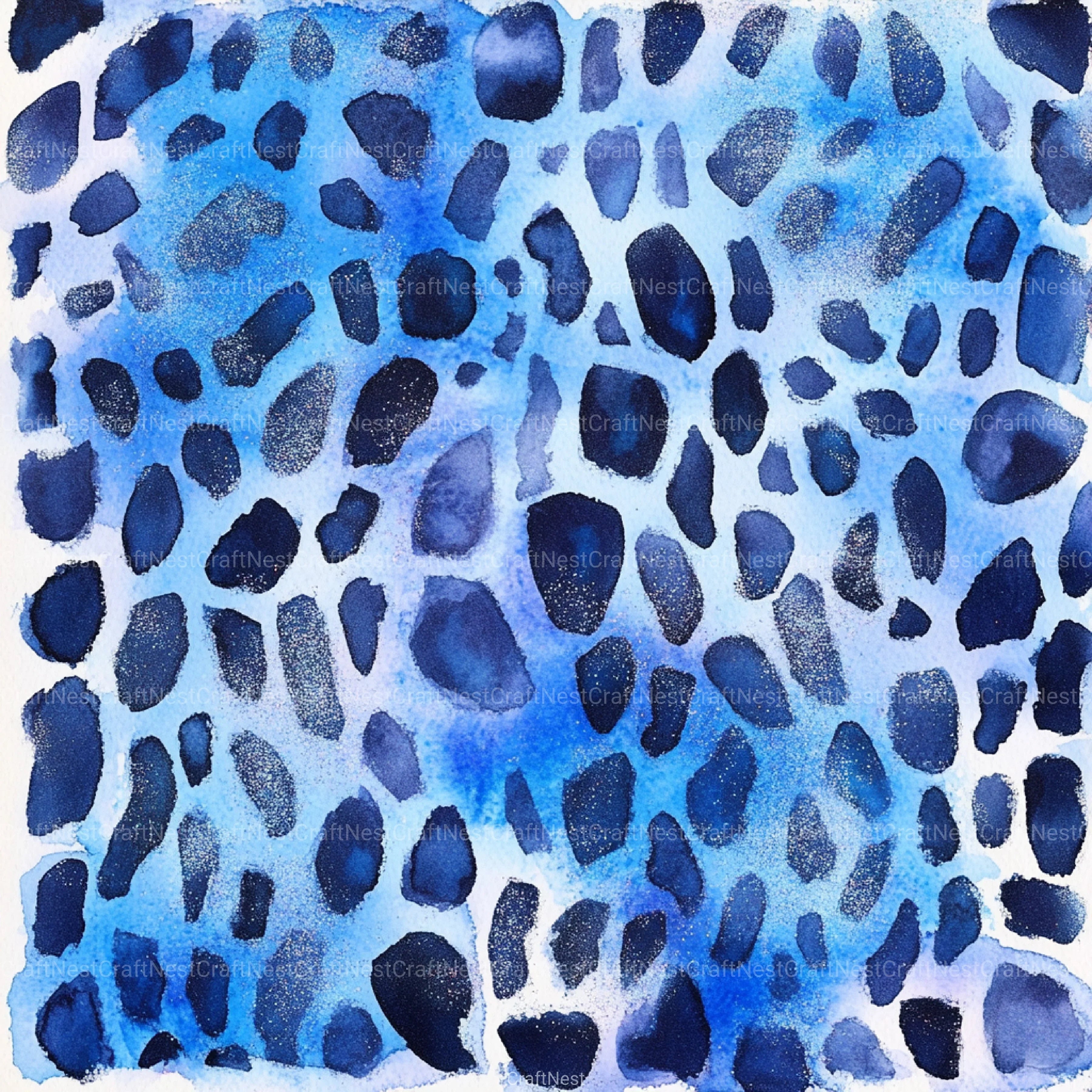 Blue Holographic Glitter Digital Paper - CraftNest - Digital Crafting and Art