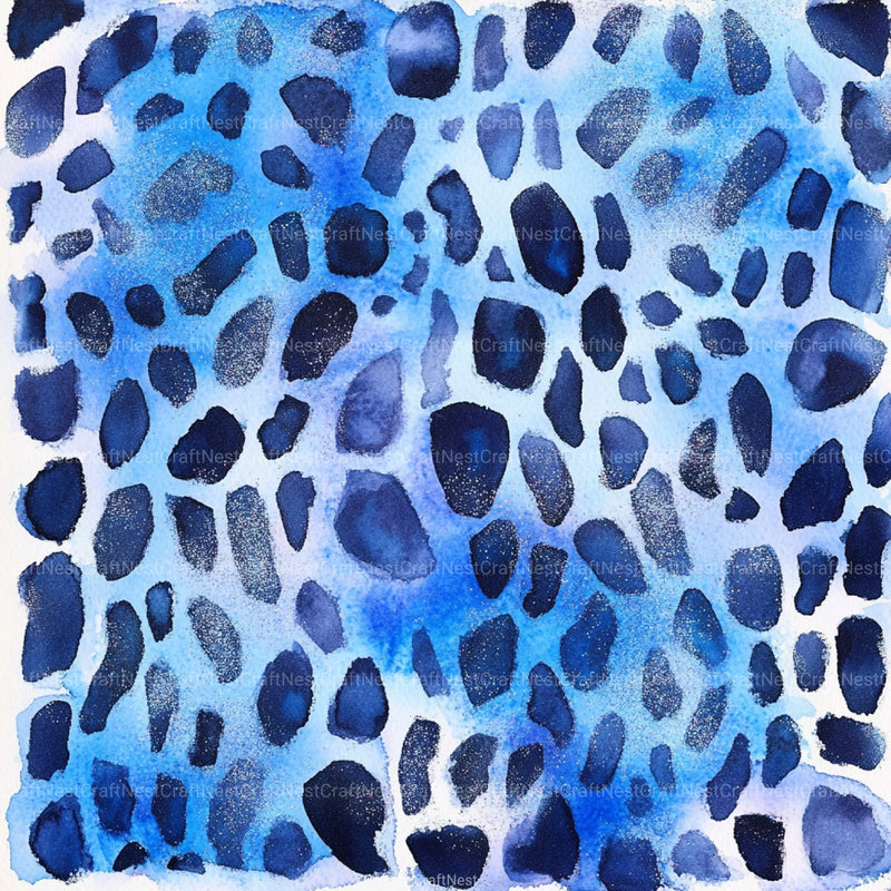 Blue Holographic Glitter Digital Paper - CraftNest - Digital Crafting and Art