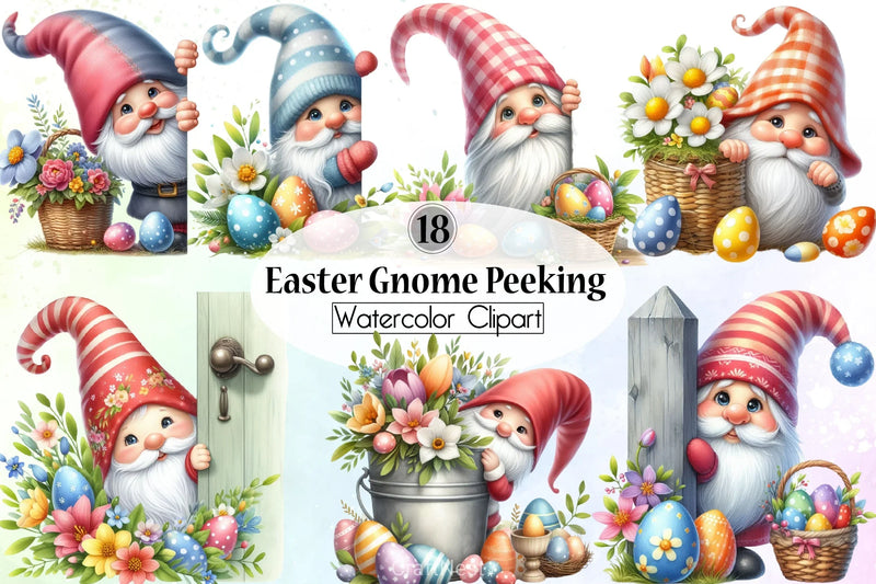 Easter Gnome Clipart Bundle 13 - CraftNest - Digital Crafting and Art
