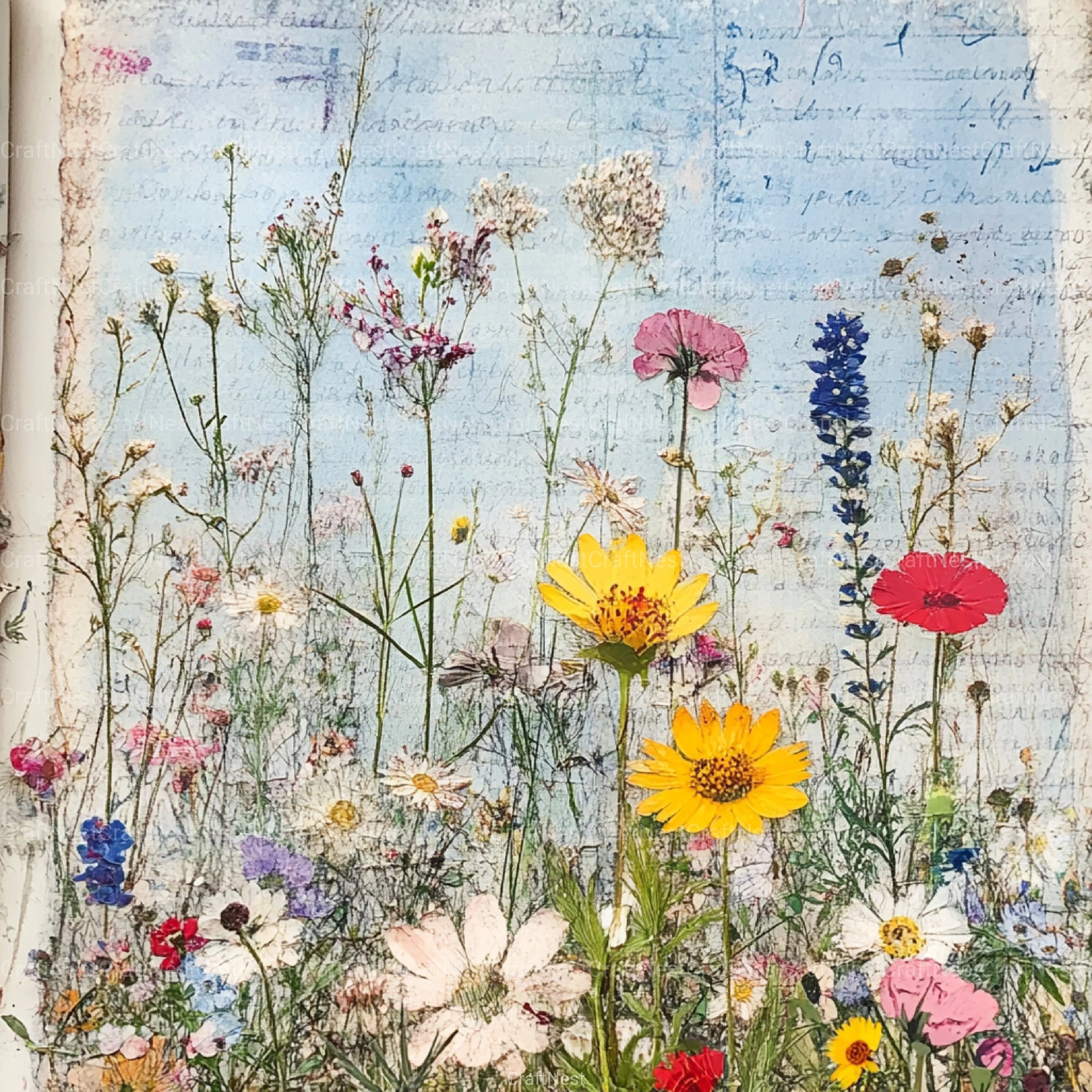 Wildflowers Collage Clipart Bundle - CraftNest - Digital Crafting and Art