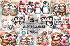 Valentine Animals Clipart Bundle 2 - CraftNest - Digital Crafting and Art