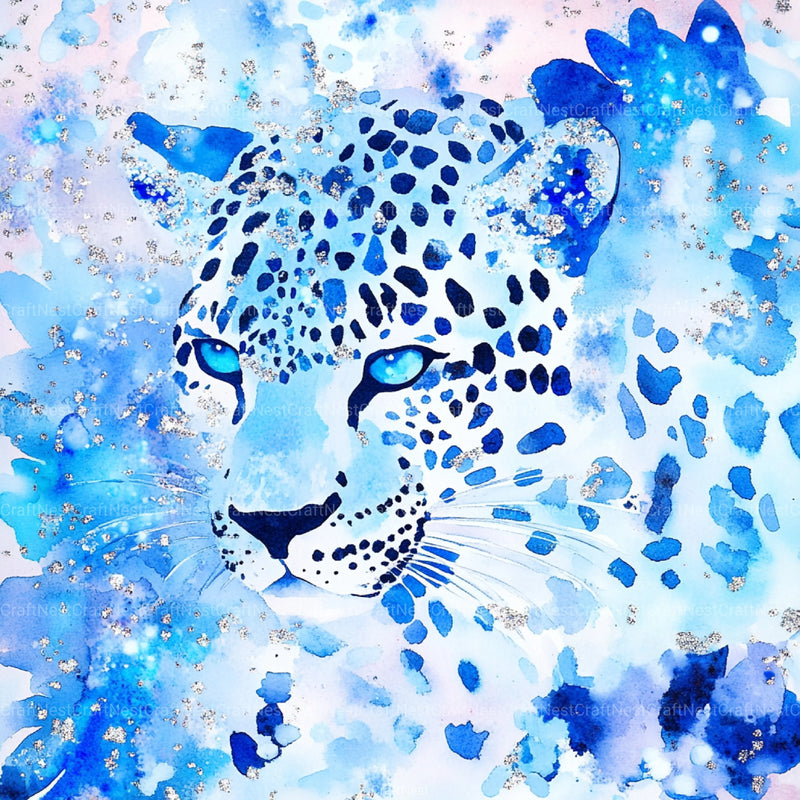 Blue Holographic Glitter Digital Paper - CraftNest - Digital Crafting and Art