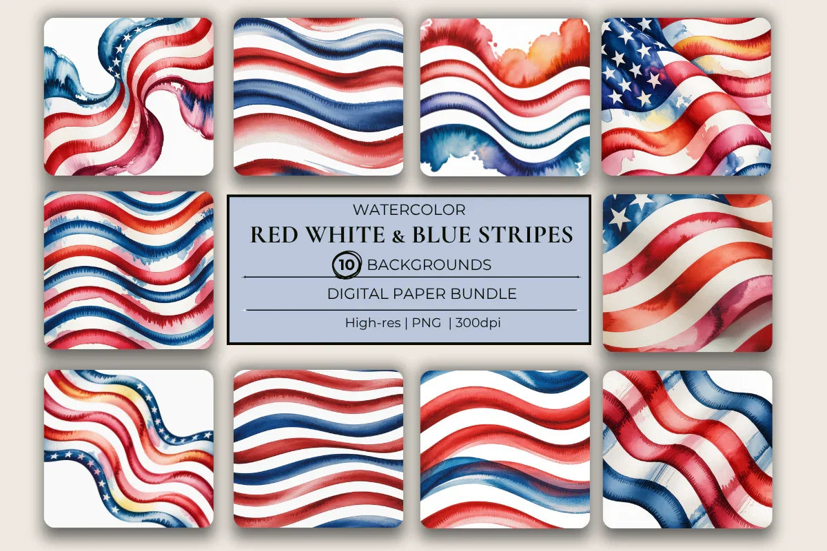 USA Stripes Background Papers - CraftNest - Digital Crafting and Art