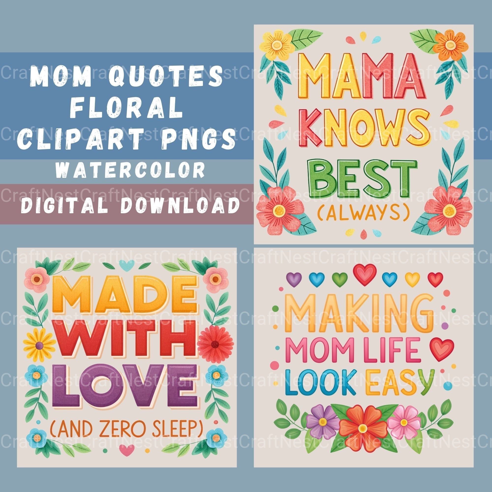 Mom Quotes Clipart Bundle