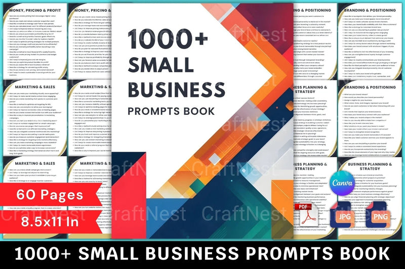 Small Business Prompts Book for Entrepreneurs - CraftNest - Digital Crafting and Art