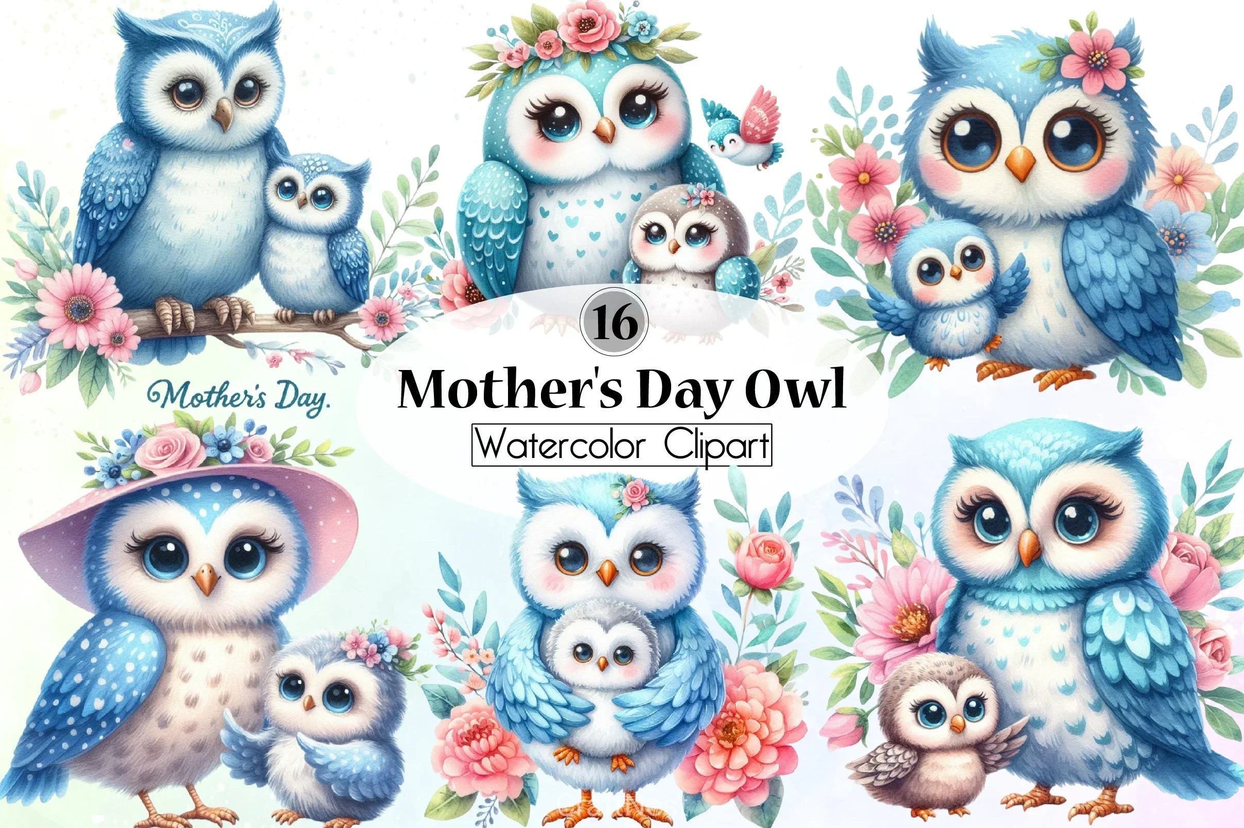 Mother's Day Owl Clipart Bundle - CraftNest - Digital Crafting and Art