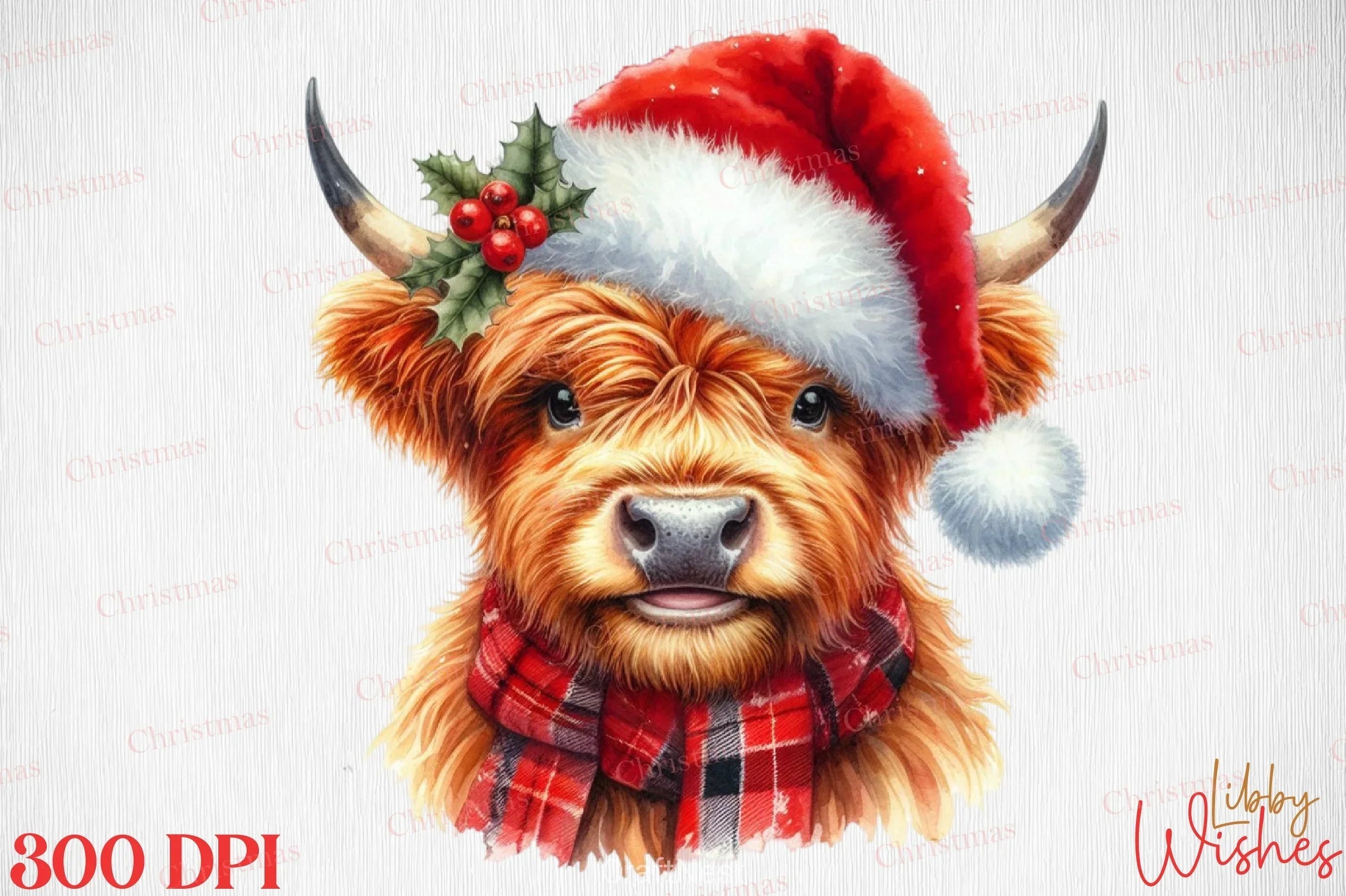 Christmas Highland Clipart Bundle 2 - CraftNest - Digital Crafting and Art