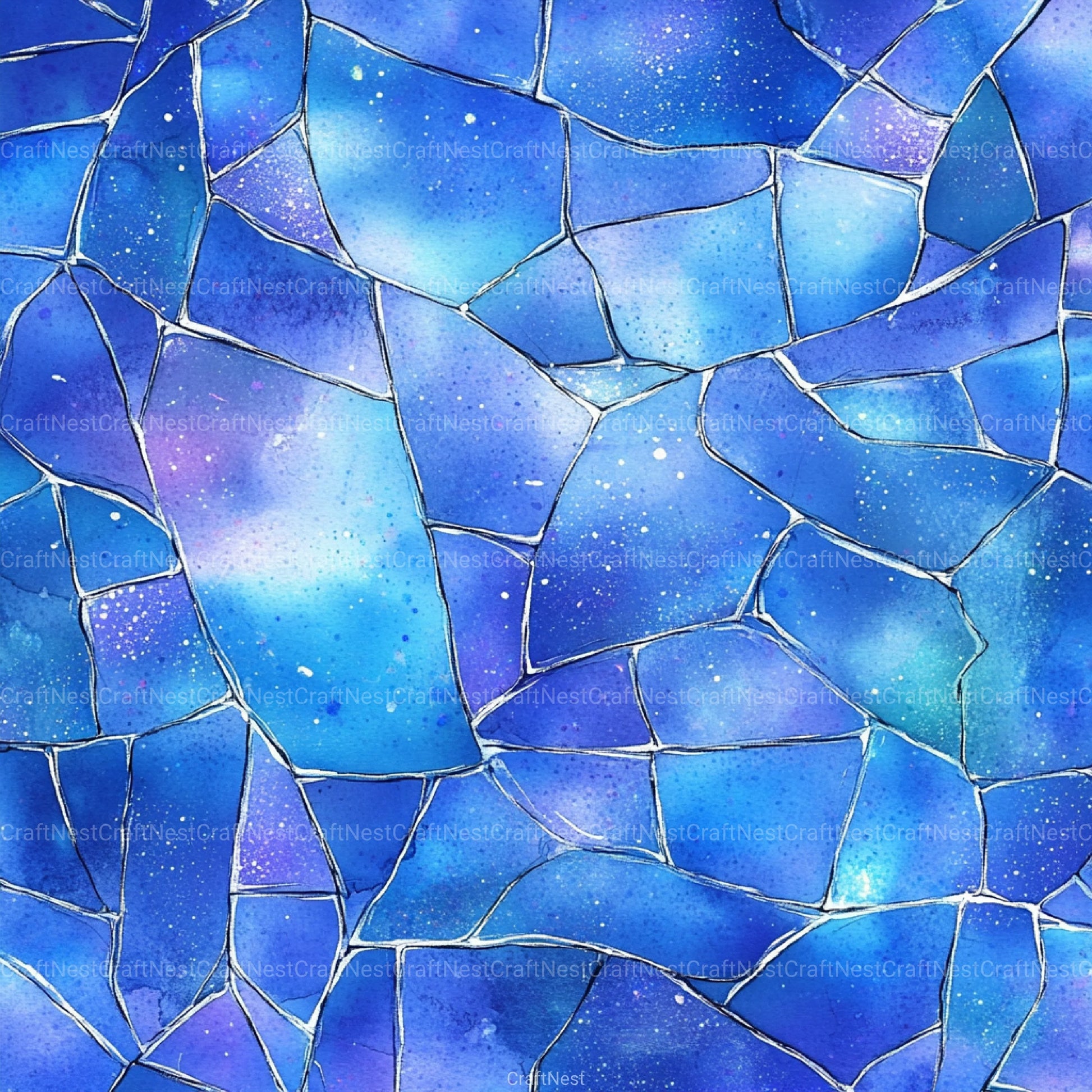 Blue Holographic Glitter Digital Paper - CraftNest - Digital Crafting and Art