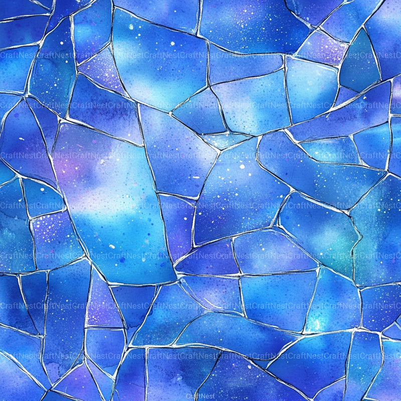 Blue Holographic Glitter Digital Paper - CraftNest - Digital Crafting and Art