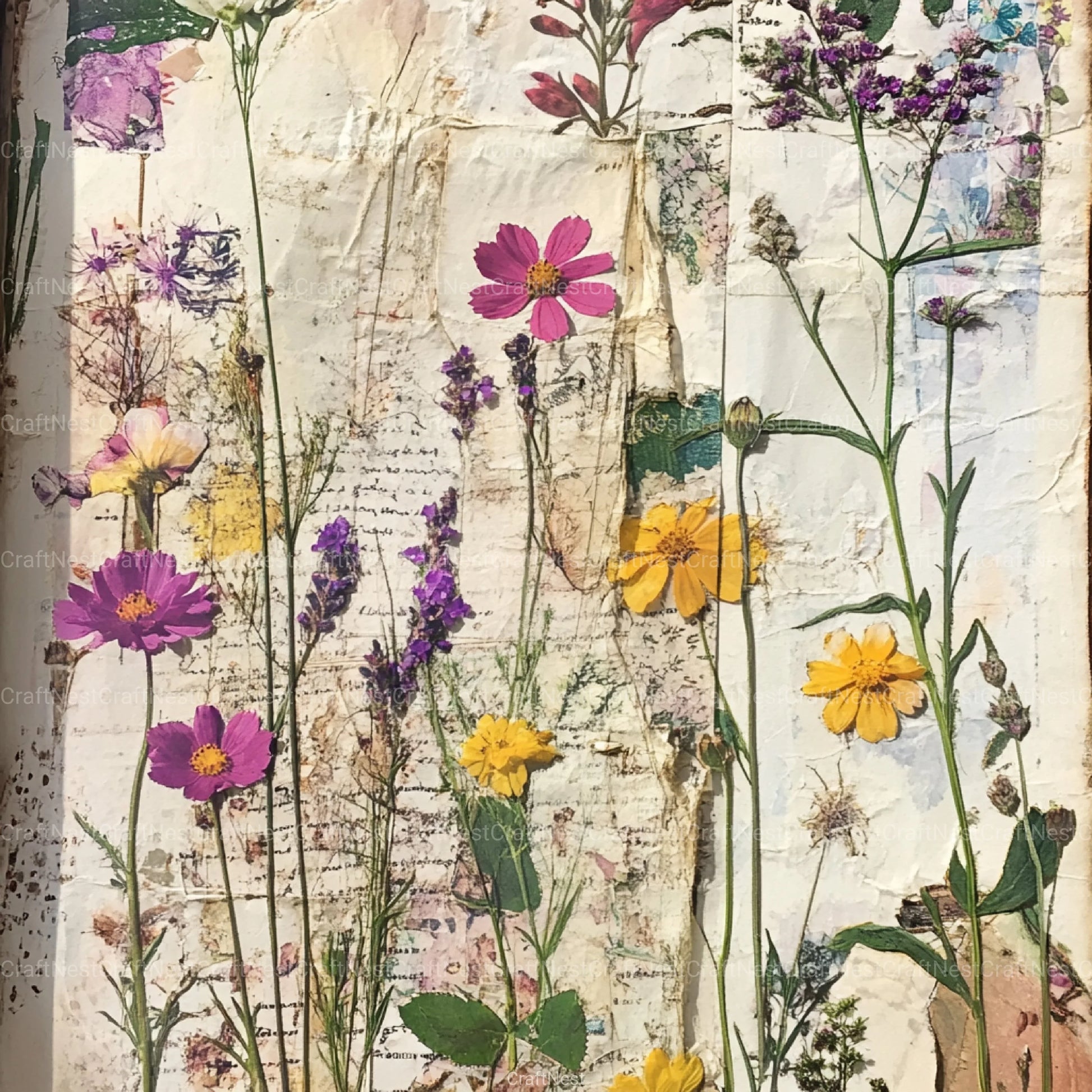 Wildflowers Collage Clipart Bundle - CraftNest - Digital Crafting and Art