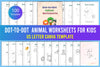 Dot-to-Dot Animal Worksheets for Kids Book