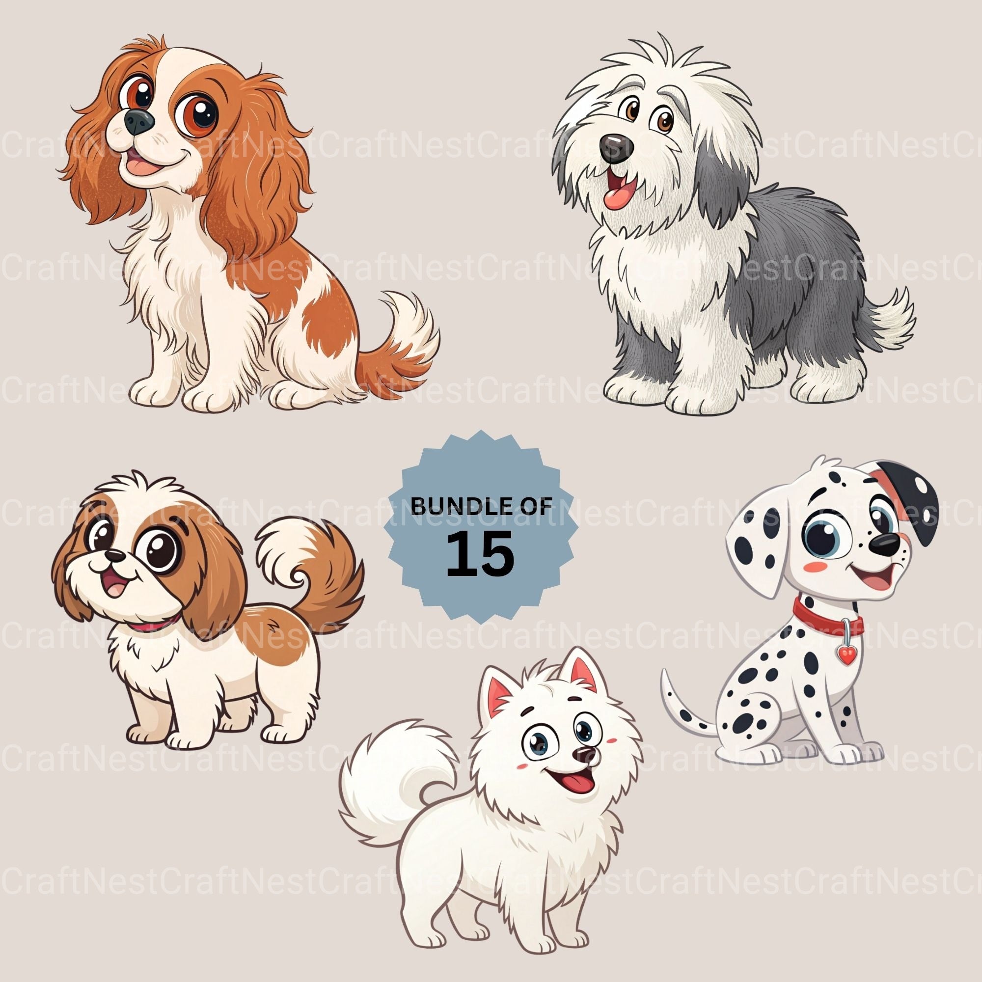 Cute Dogs Clipart Bundle