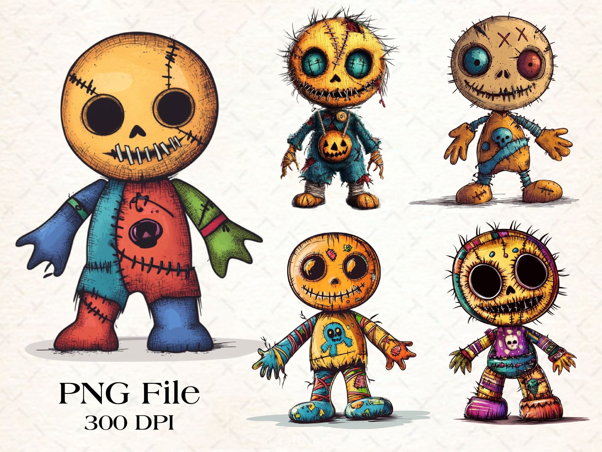 Halloween Voodoo Doll Clipart Bundle 3