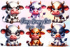 Funny Grumpy Cow Clipart Bundle