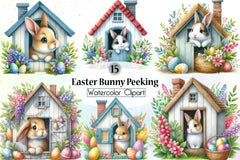 Easter Bunny Peeking Clipart Bundle 21 - CraftNest - Digital Crafting and Art