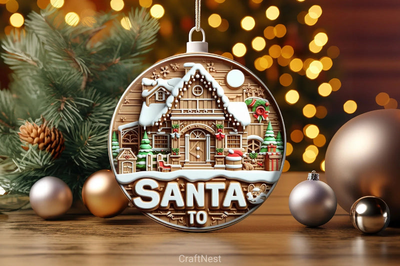 Christmas Santa House Ornament Clipart Bundle - CraftNest - Digital Crafting and Art